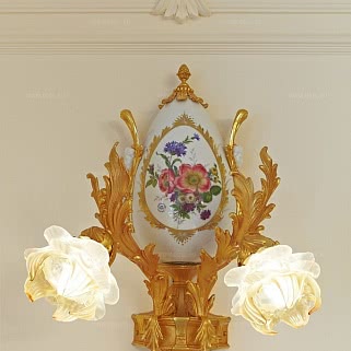Настенный светильник бра с позолотой и росписью